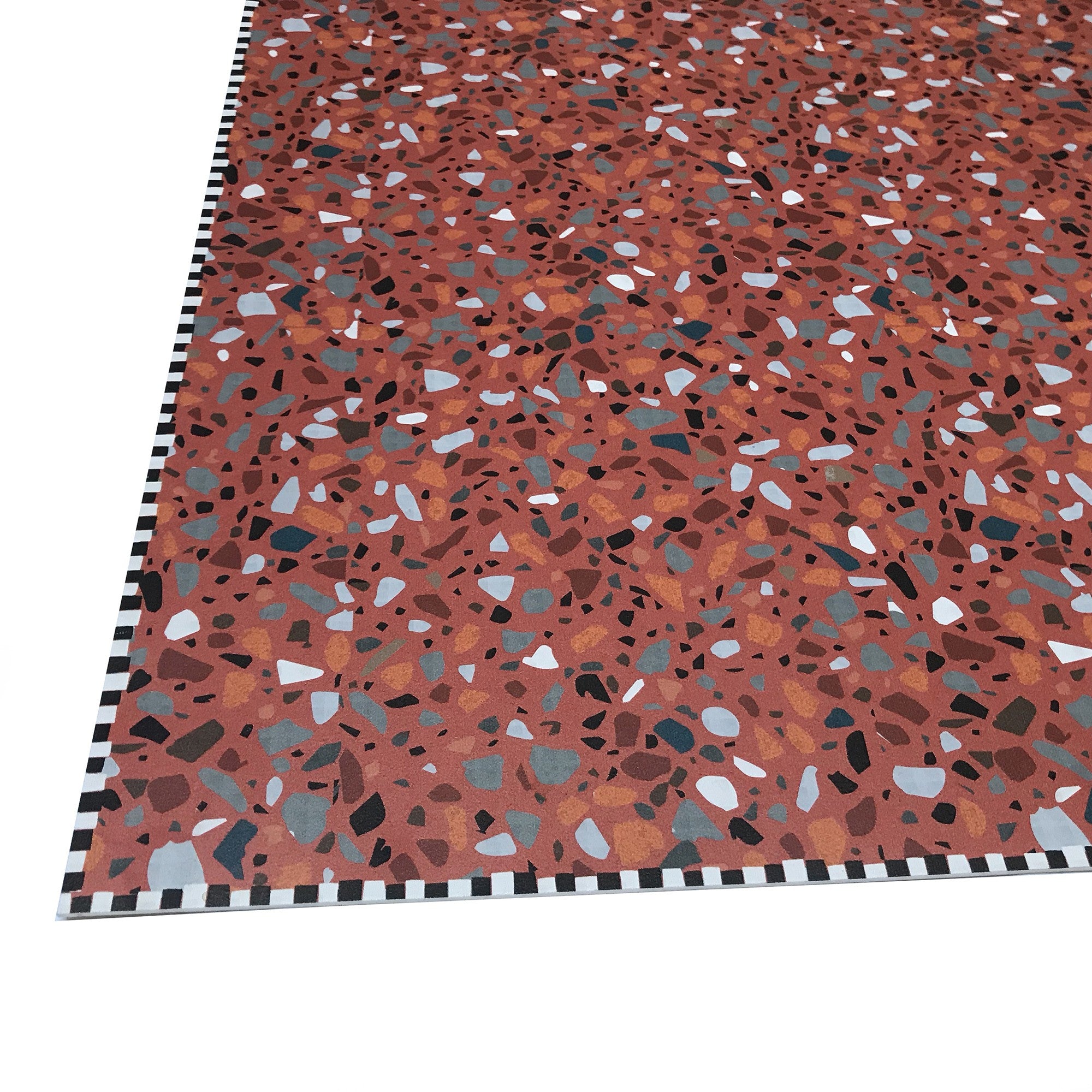 Tapis vinyle Terrazzo rouge