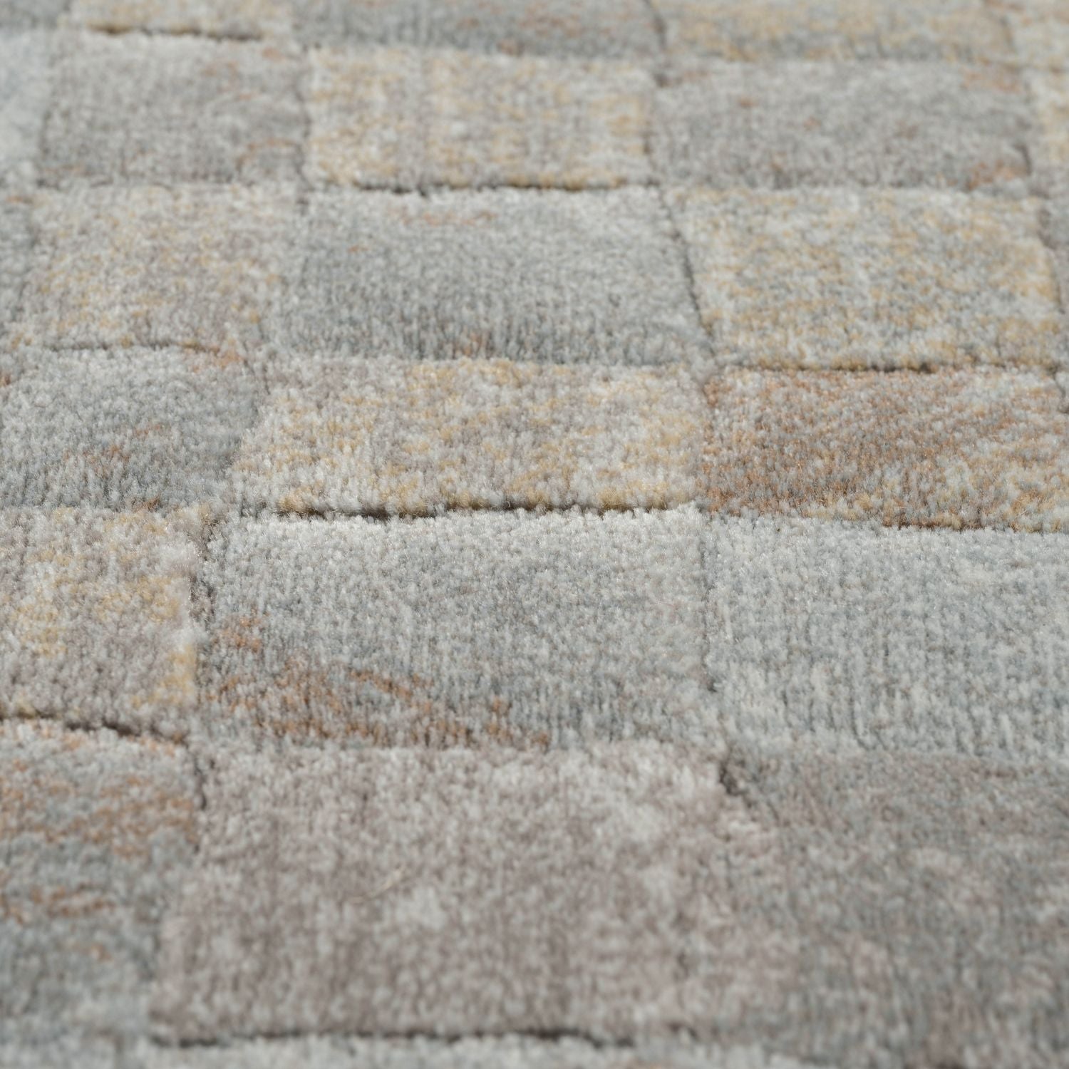 Tapis beige/gris cube