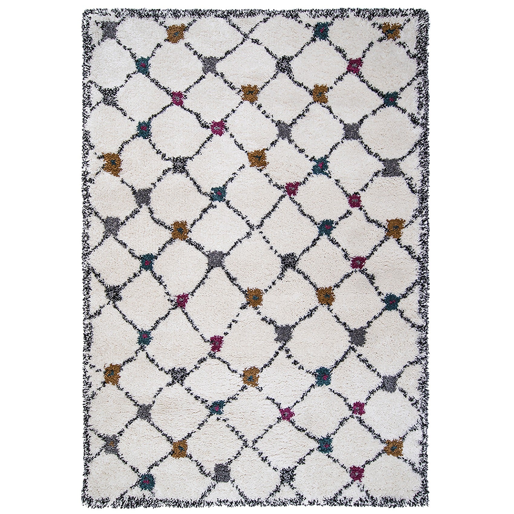 Tapis de salon ou chambre inspiration berbère multicolore