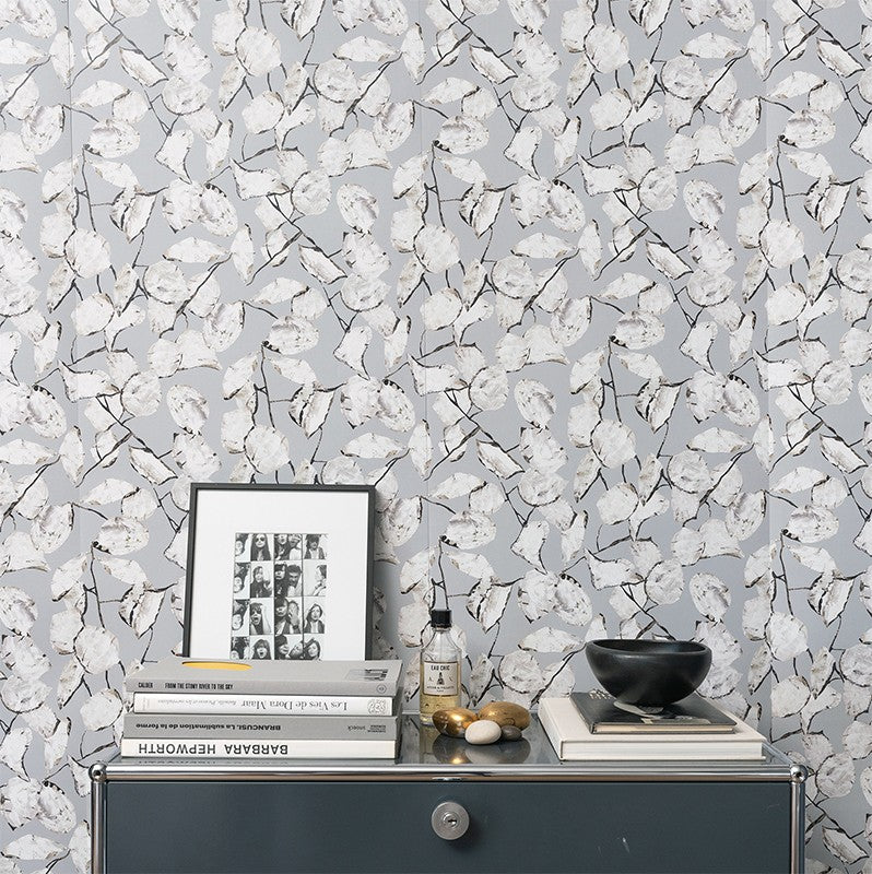 Papier peint Monnaie de Pape gris bleuté