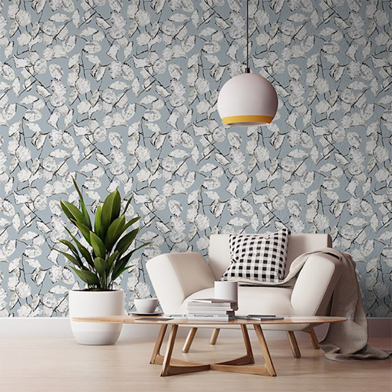 Papier peint Monnaie de Pape gris bleuté