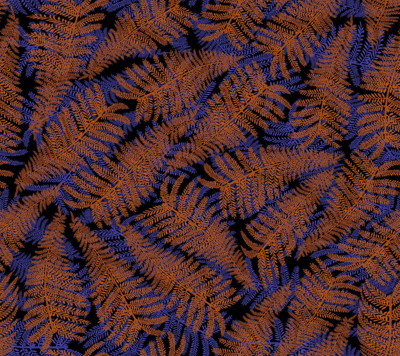 Papier peint sanguine/bleu électrique Fougères