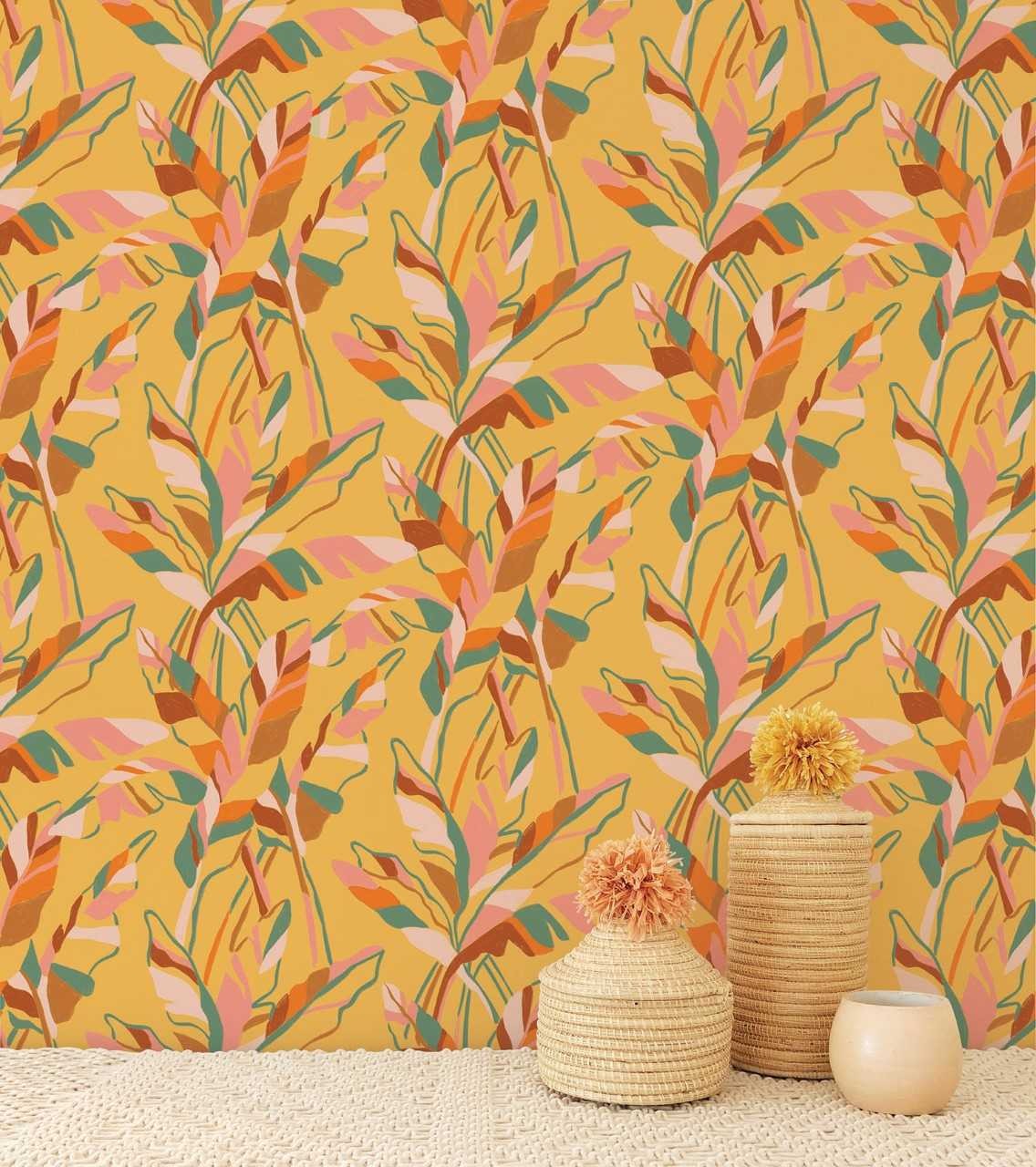 Wallpaper Banana Leaf yellow