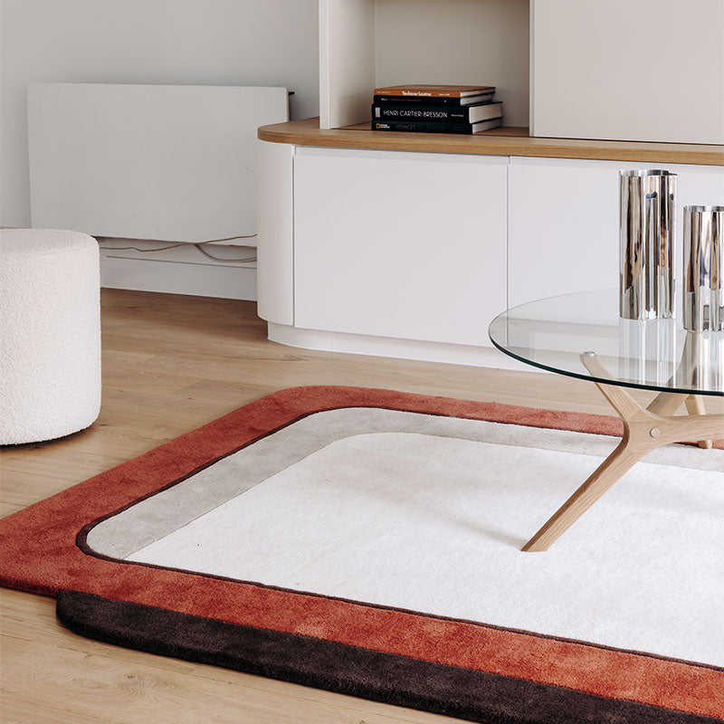 Tapis de salon en laine Echo rouille