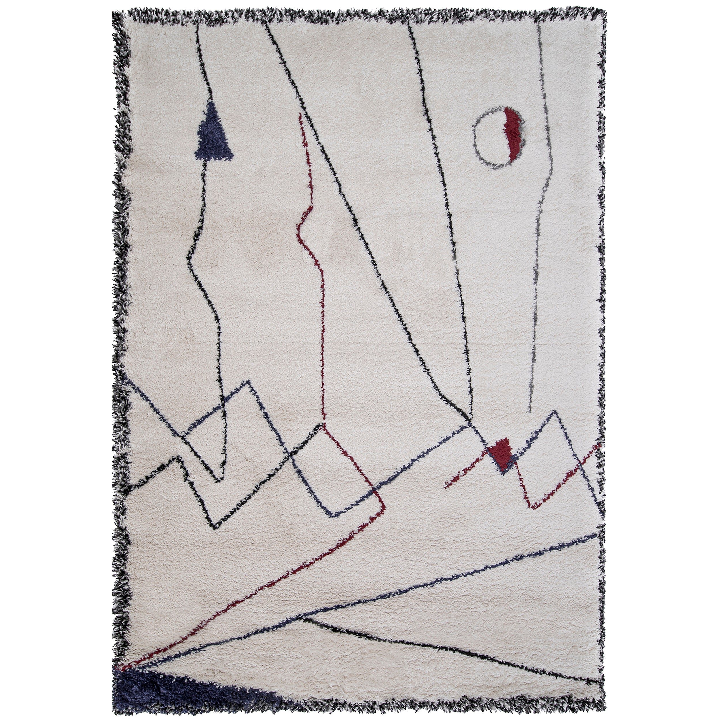 Rug blue and red Myrro