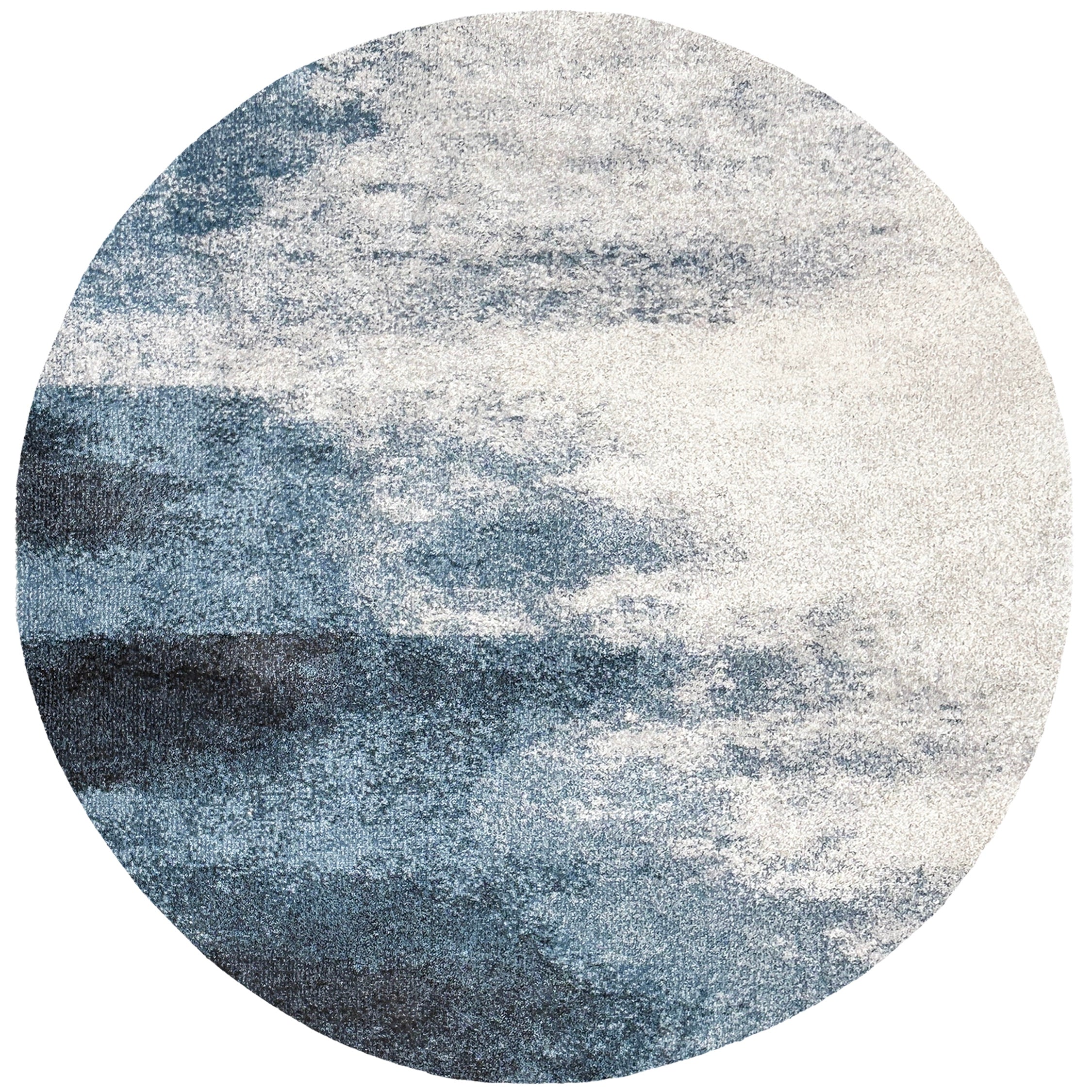 Tapis rond bleu dégradé