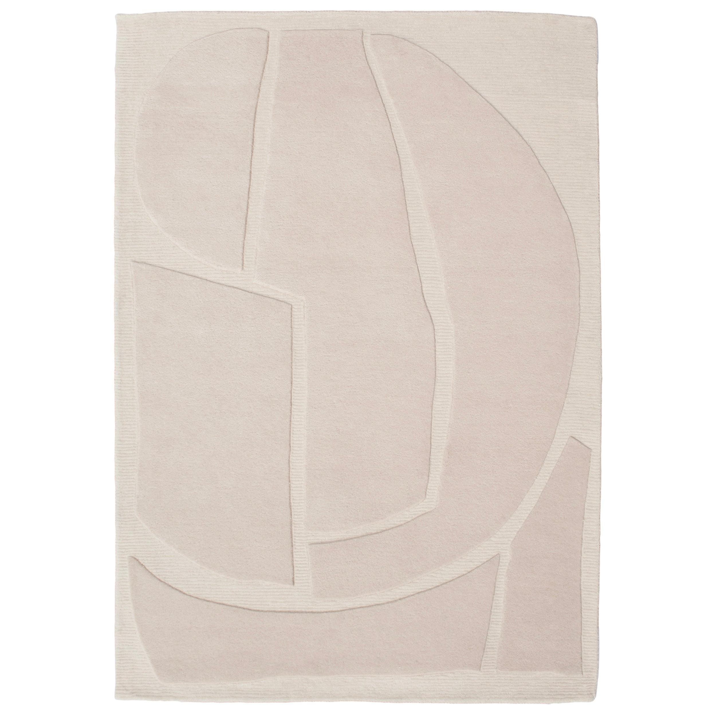 Tapis en laine blanc et beige