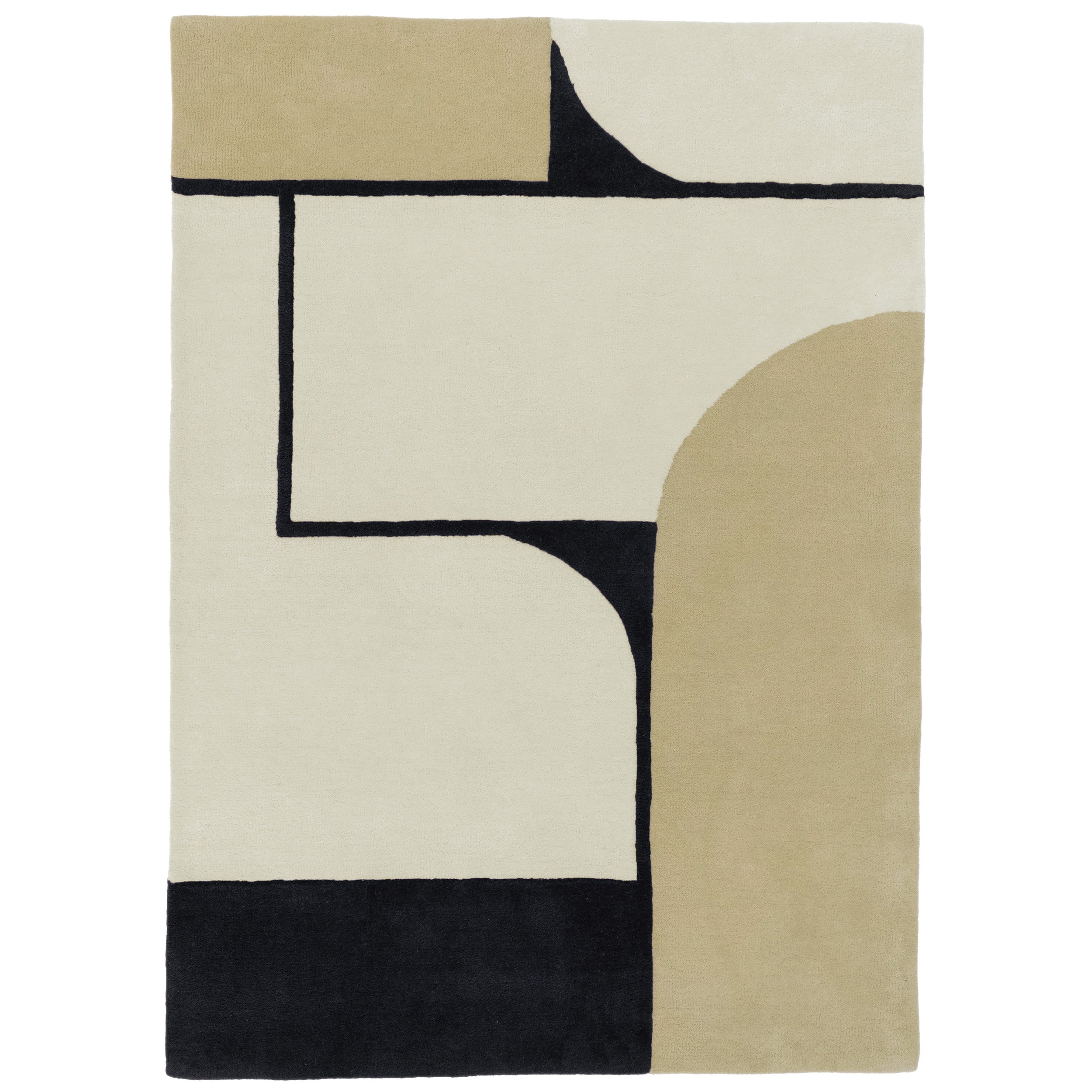 Tapis de salon beige, blanc et noir