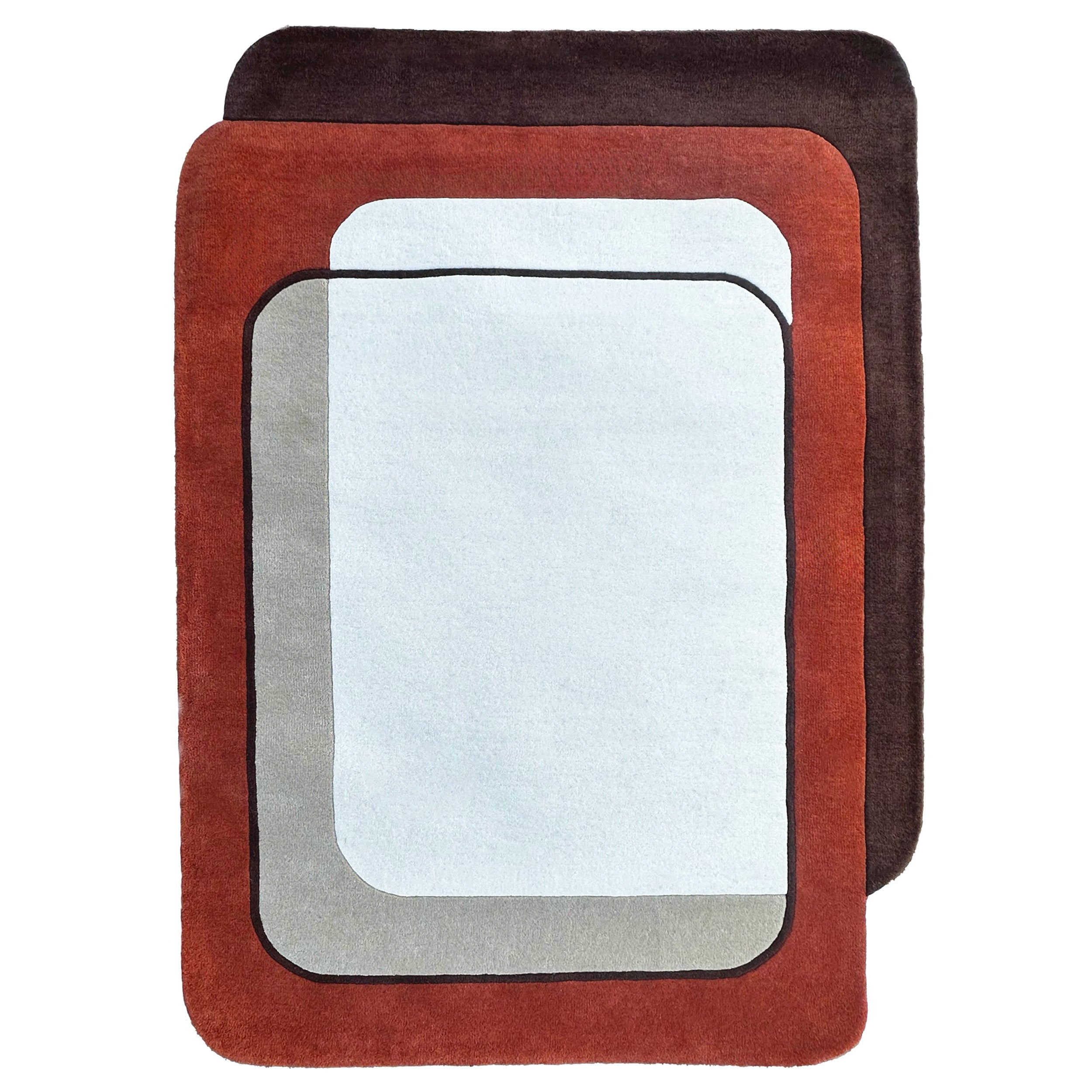 Tapis en laine Marron et Terracotta