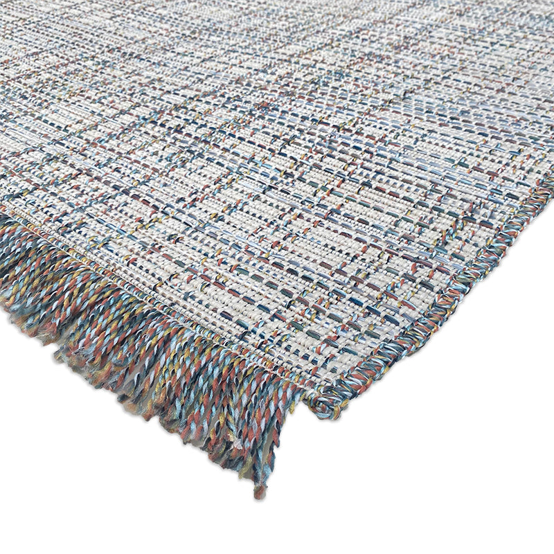 Tapis extérieur bleu effet tweed