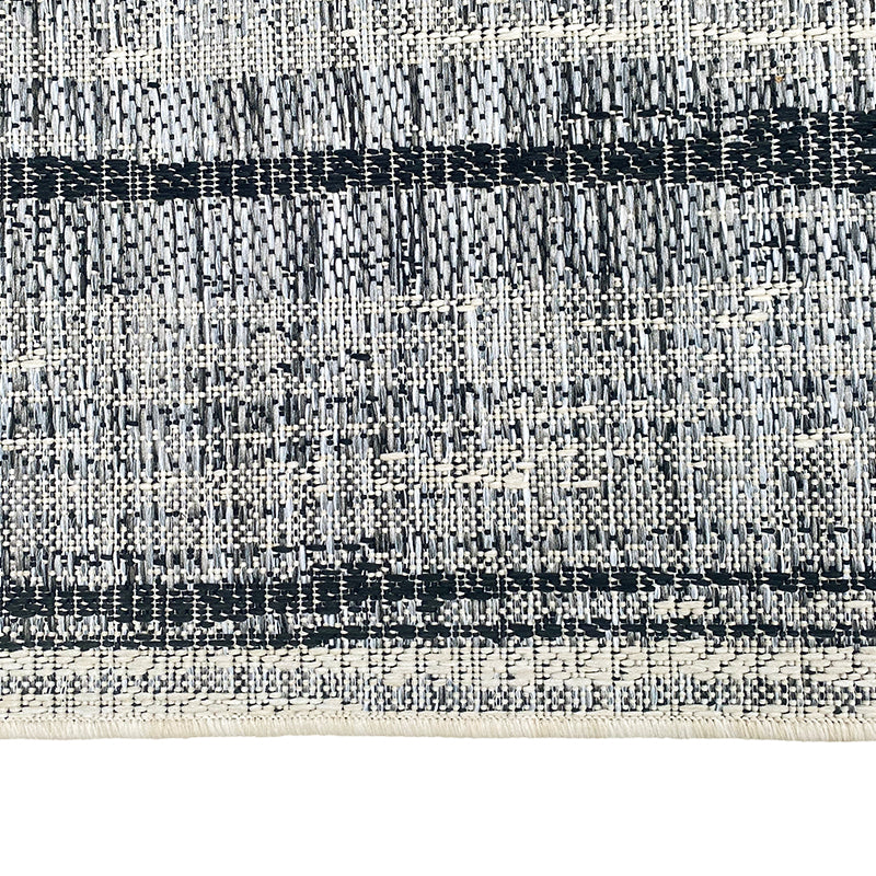 Tapis extérieur noir et blanc