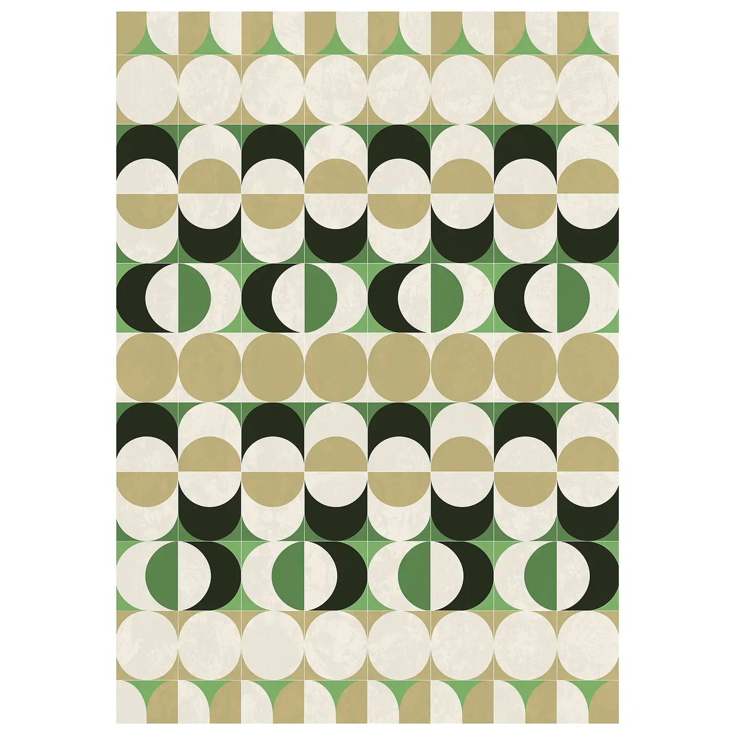 Bulb green and yellow vinyl rug