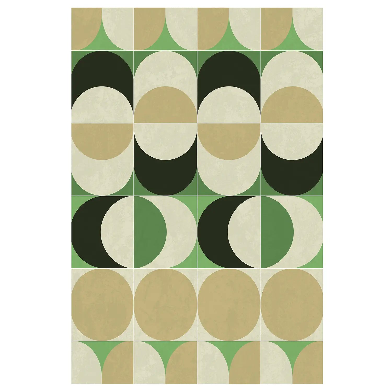 Tapis vinyle vert et jaune Bulb