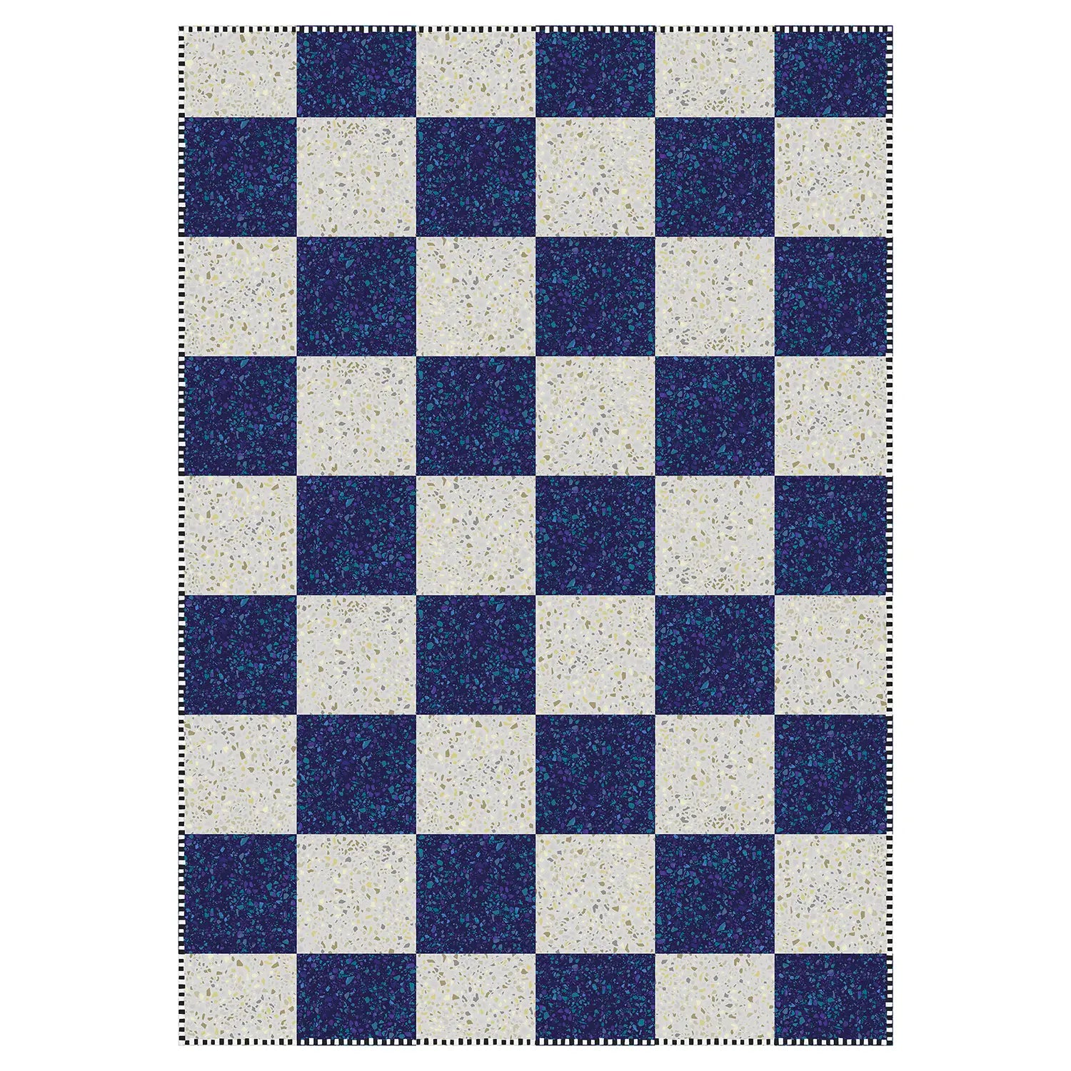 Tapis vinyle Damier bleu