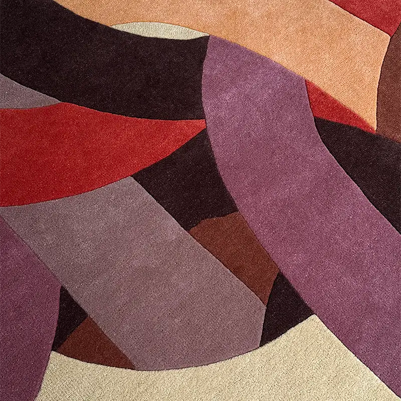 Zoom tapis en laine terracotta