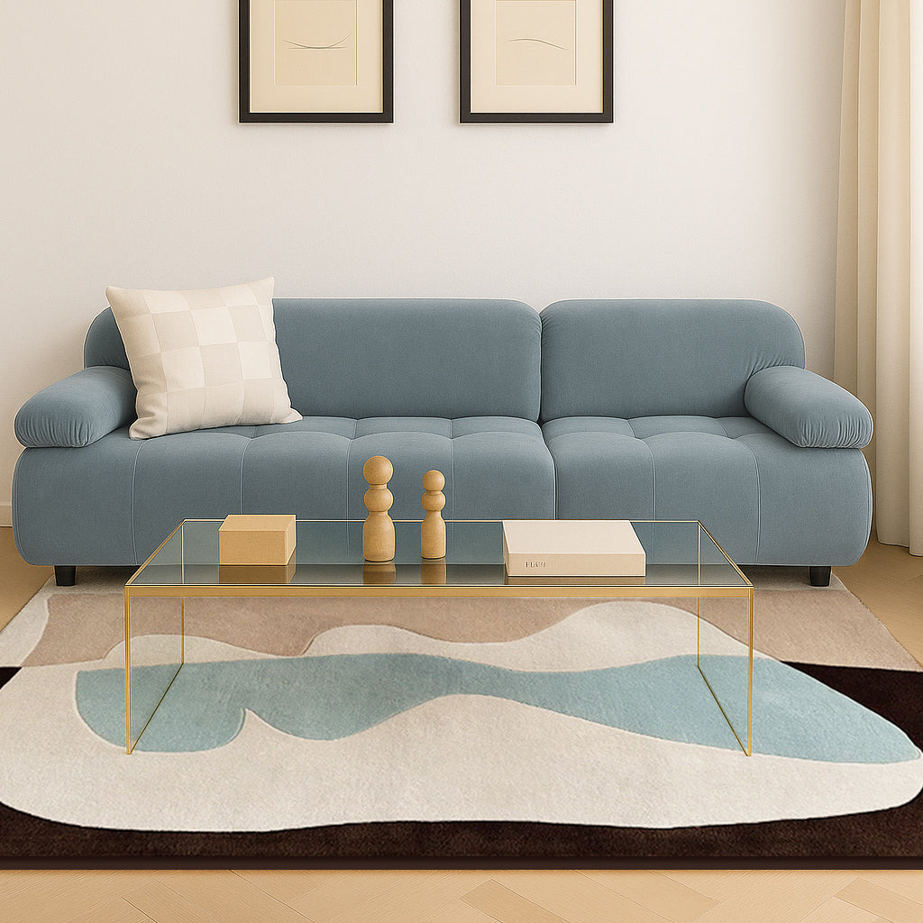 Tapis en laine Narcisse bleu ciel