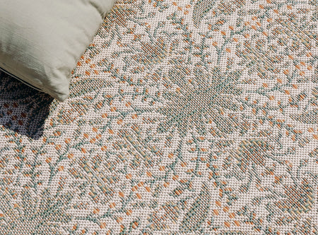 zoom tapis extérieur floral vert